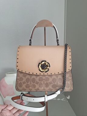 NEW Coach Parker special edition tea rose flower Parker bag crossbody satchel